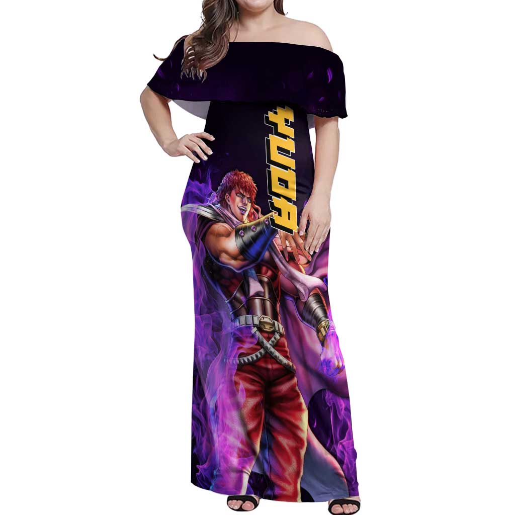 Yuda - Fist Of The North Star Off Shoulder Maxi Dress Anime Mix Manga Style