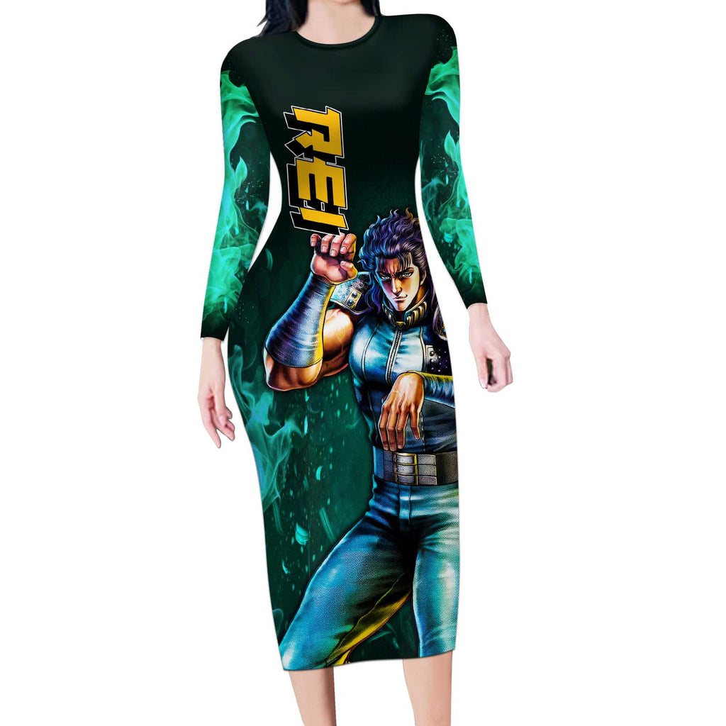 Rei - Fist Of The North Star Long Sleeve Bodycon Dress Anime Mix Manga Style