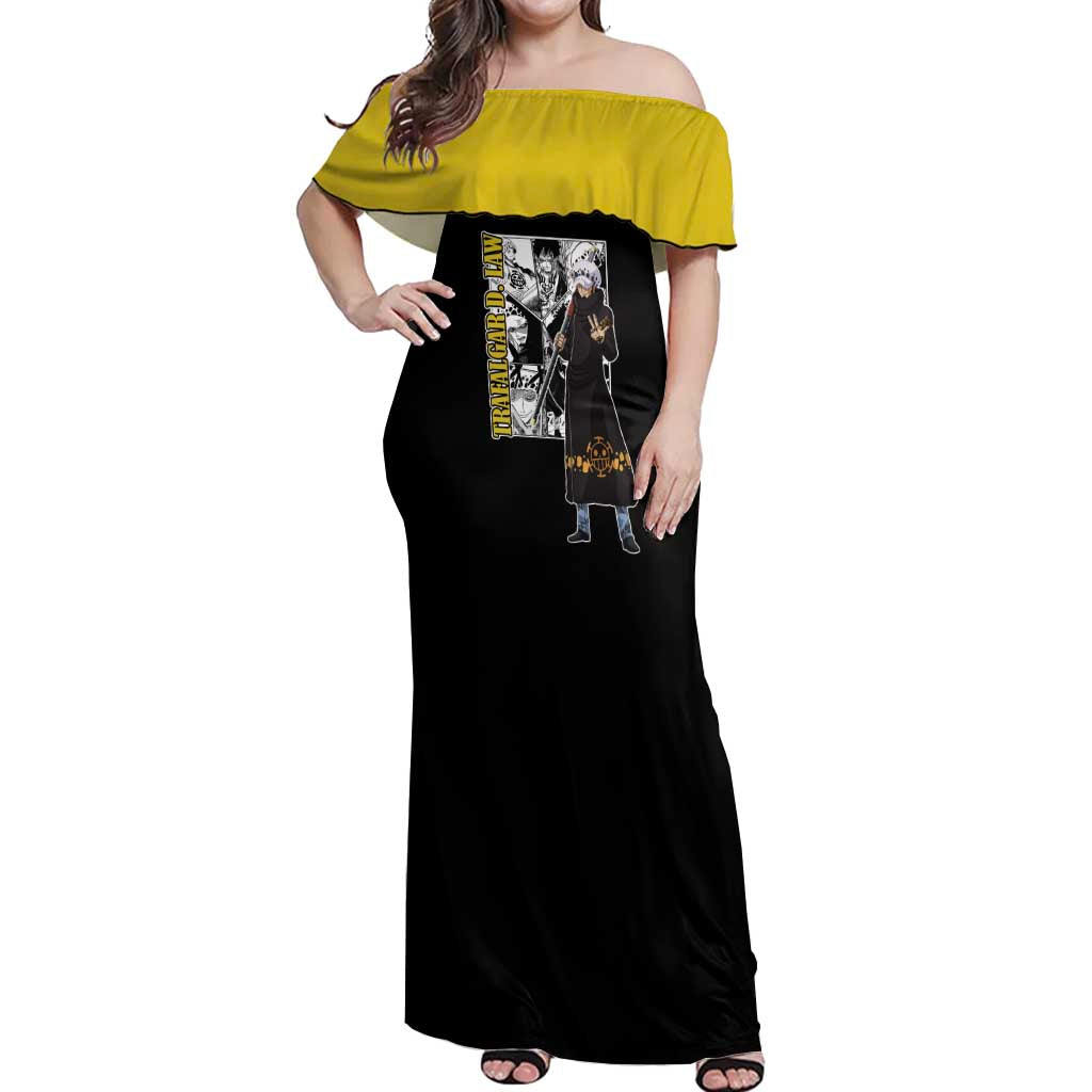 Trafalgar D. Law - One Piece Off Shoulder Maxi Dress Anime Mix Manga Style