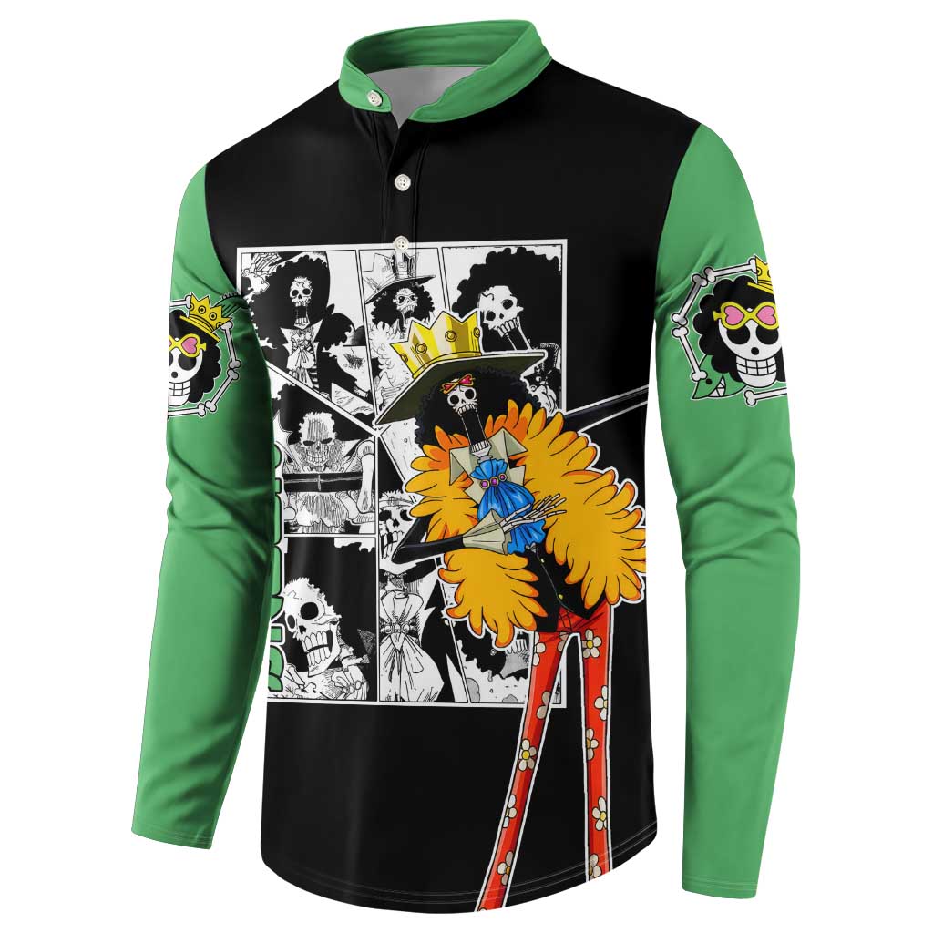 Brook - One Piece Button Sweatshirt Anime Mix Manga Style