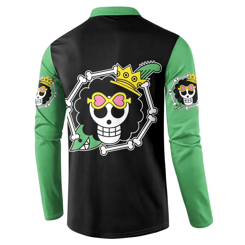 Brook - One Piece Button Sweatshirt Anime Mix Manga Style