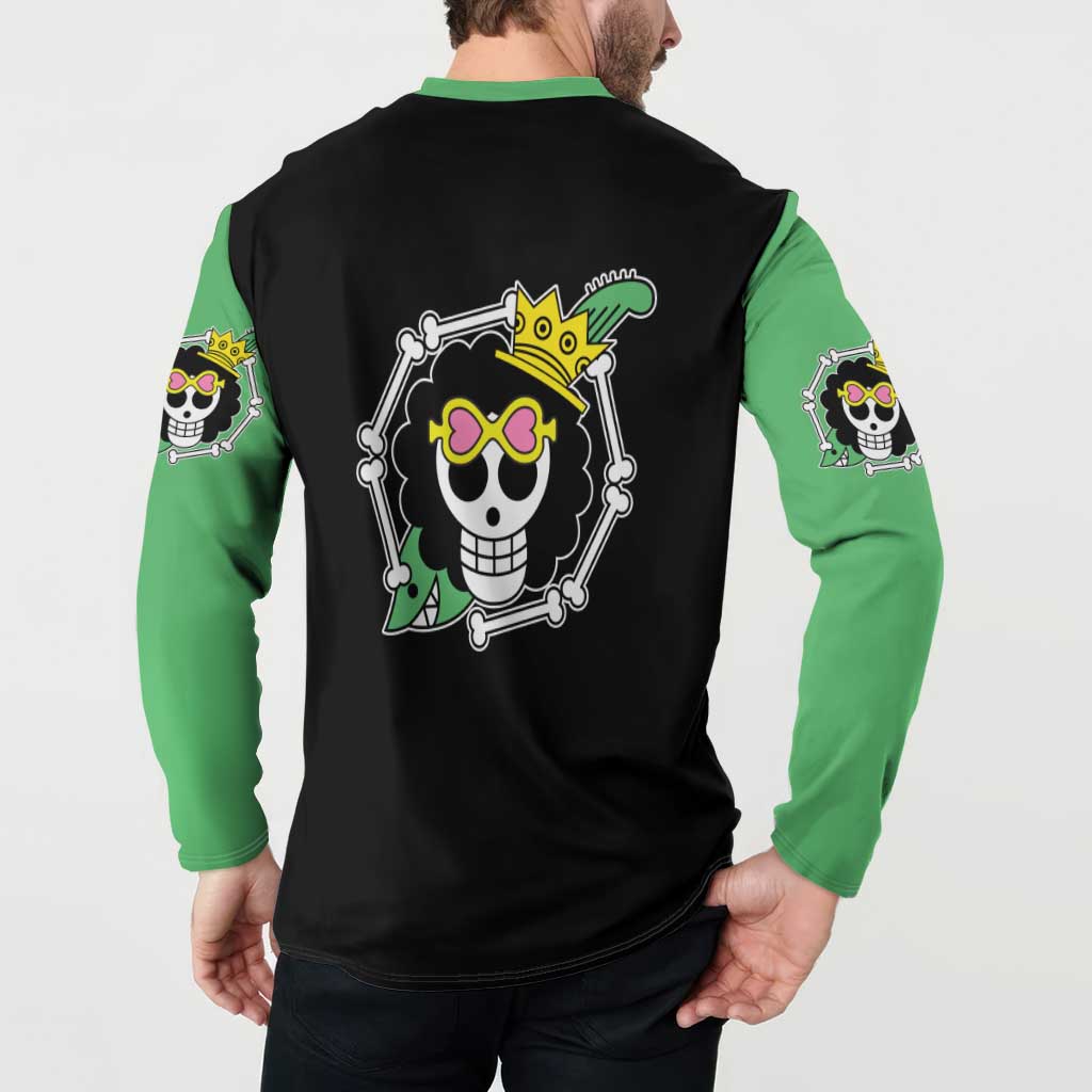 Brook - One Piece Button Sweatshirt Anime Mix Manga Style