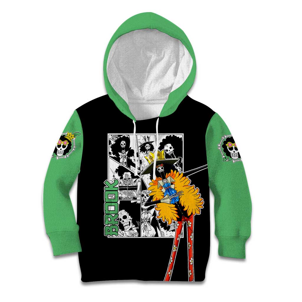 Brook - One Piece Kid Hoodie Anime Mix Manga Style