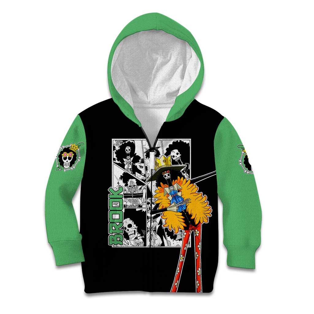 Brook - One Piece Kid Hoodie Anime Mix Manga Style
