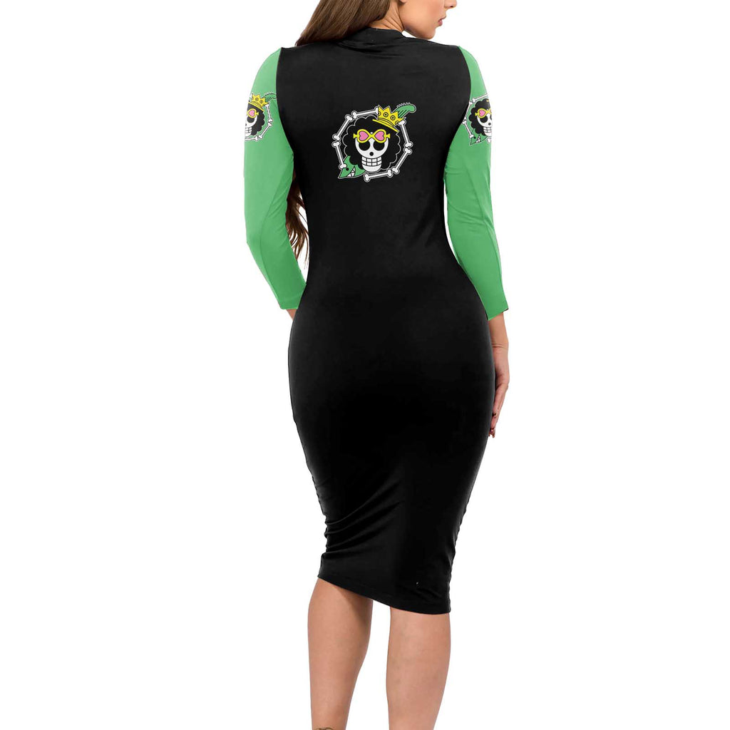 Brook - One Piece Long Sleeve Bodycon Dress Anime Mix Manga Style