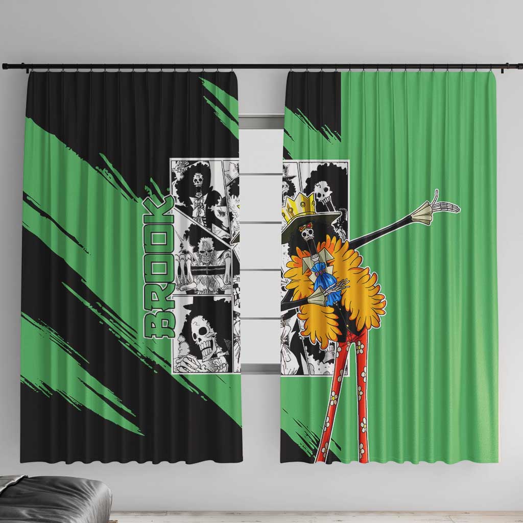 Brook - One Piece Window Curtain Anime Mix Manga Style