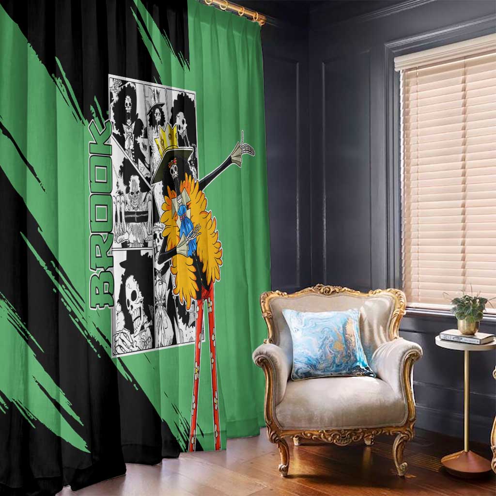 Brook - One Piece Window Curtain Anime Mix Manga Style