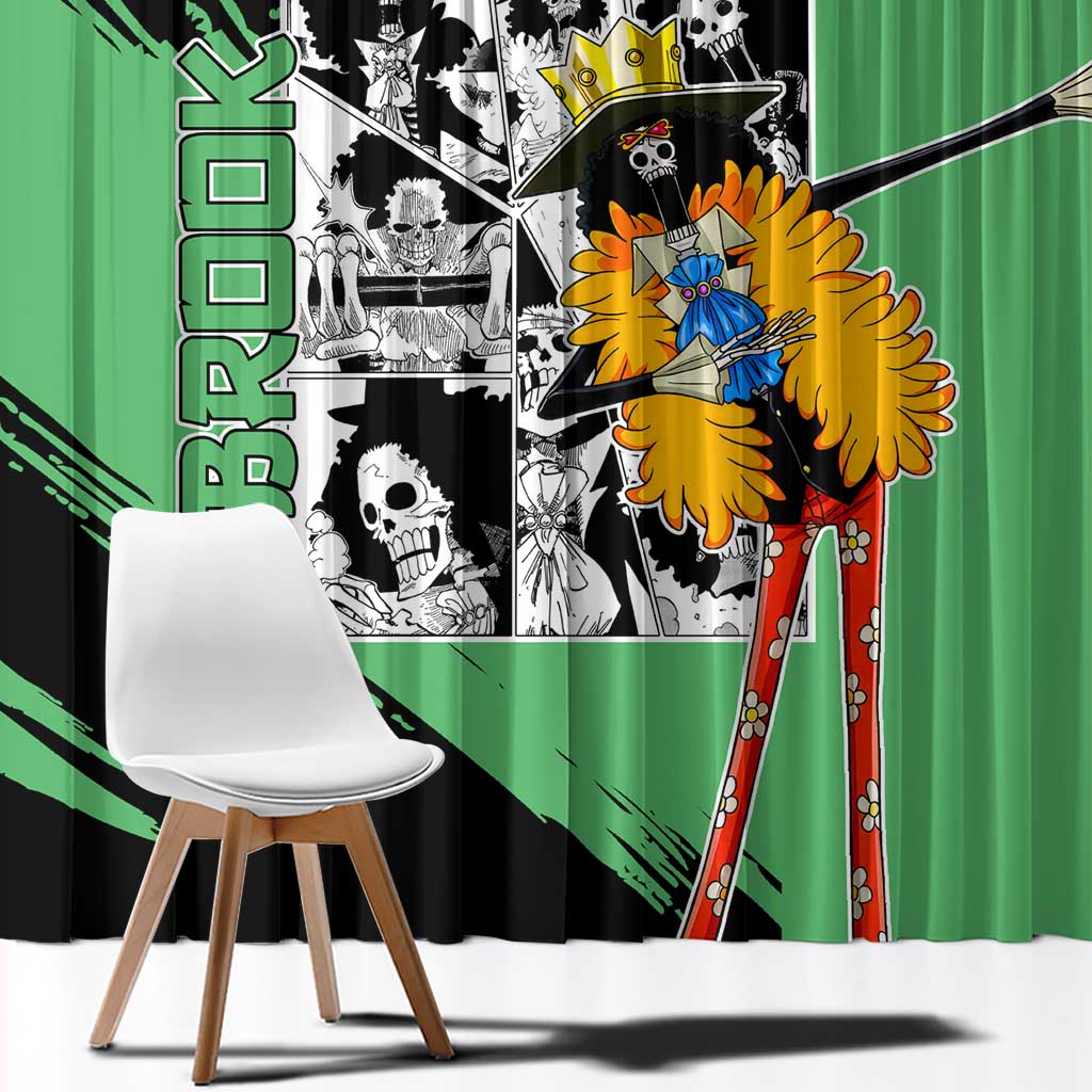 Brook - One Piece Window Curtain Anime Mix Manga Style