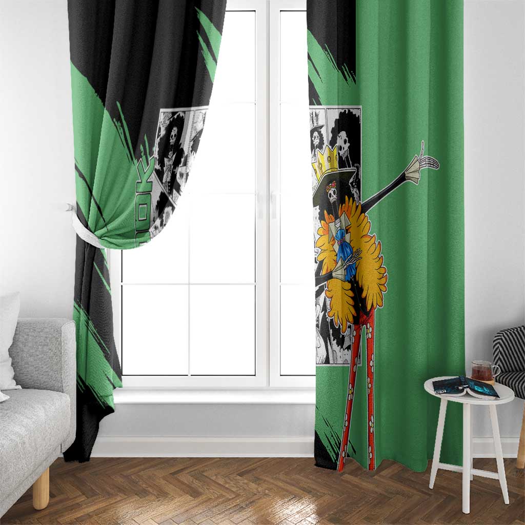 Brook - One Piece Window Curtain Anime Mix Manga Style