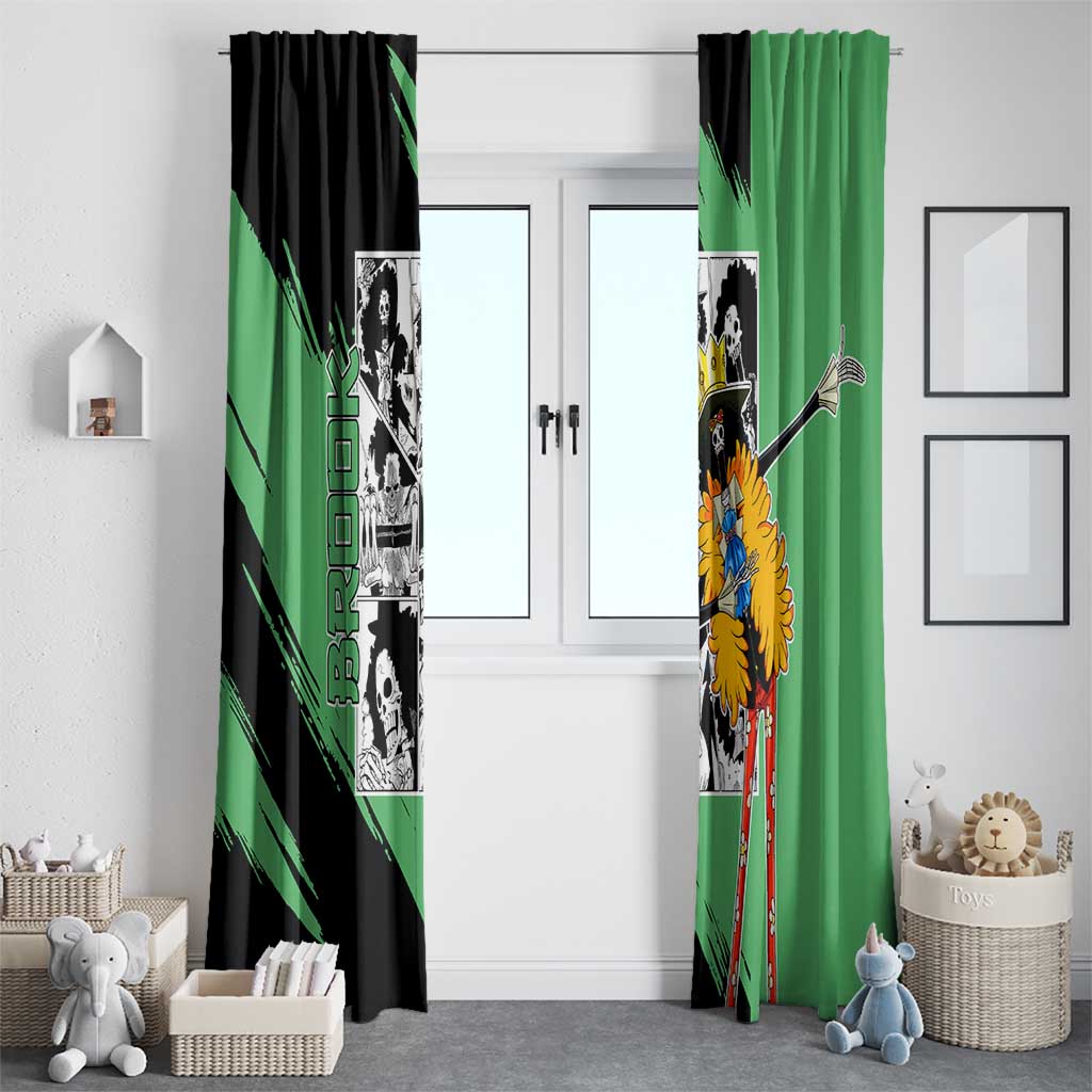 Brook - One Piece Window Curtain Anime Mix Manga Style