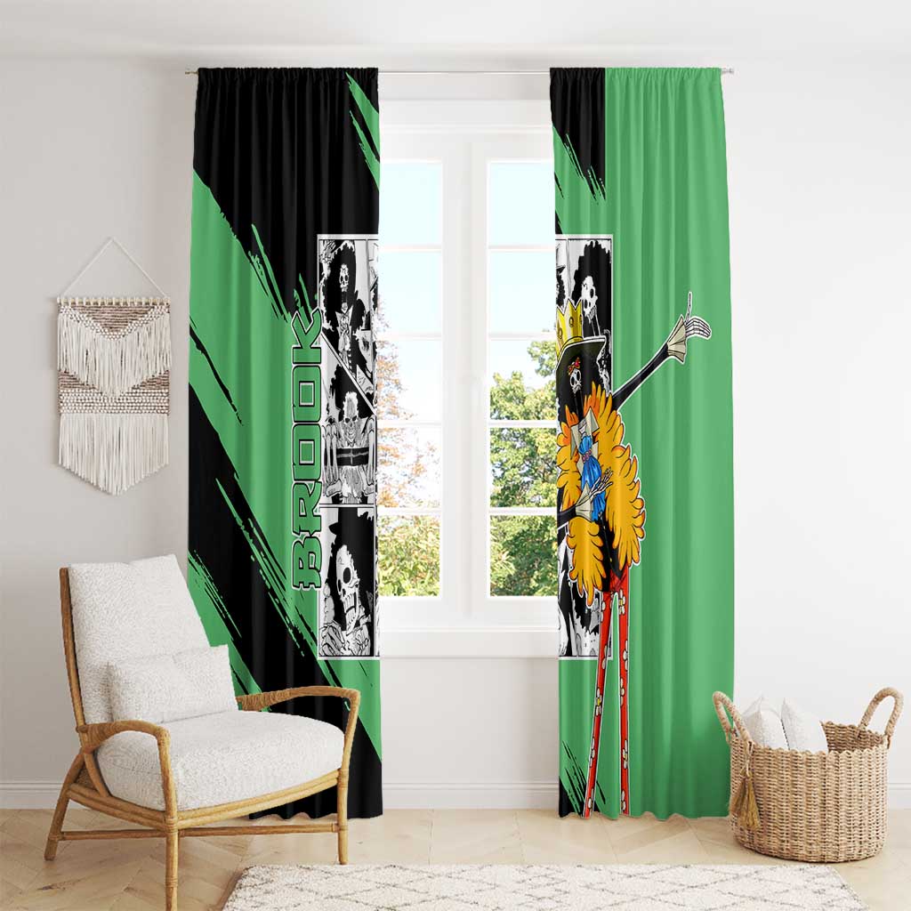 Brook - One Piece Window Curtain Anime Mix Manga Style