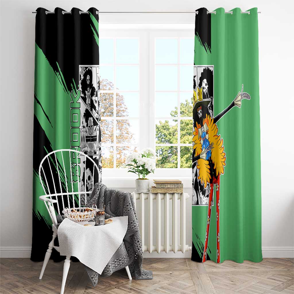 Brook - One Piece Window Curtain Anime Mix Manga Style