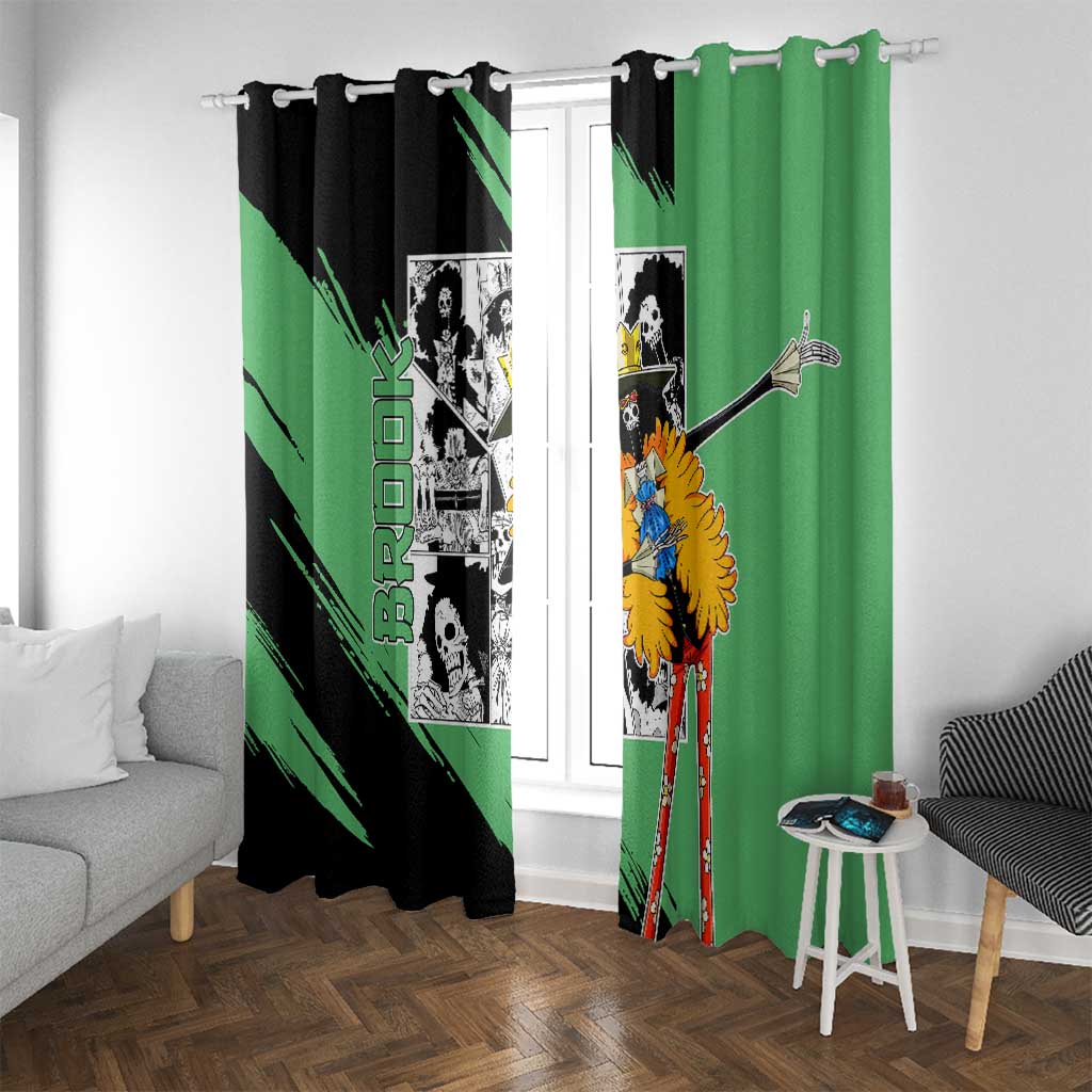 Brook - One Piece Window Curtain Anime Mix Manga Style