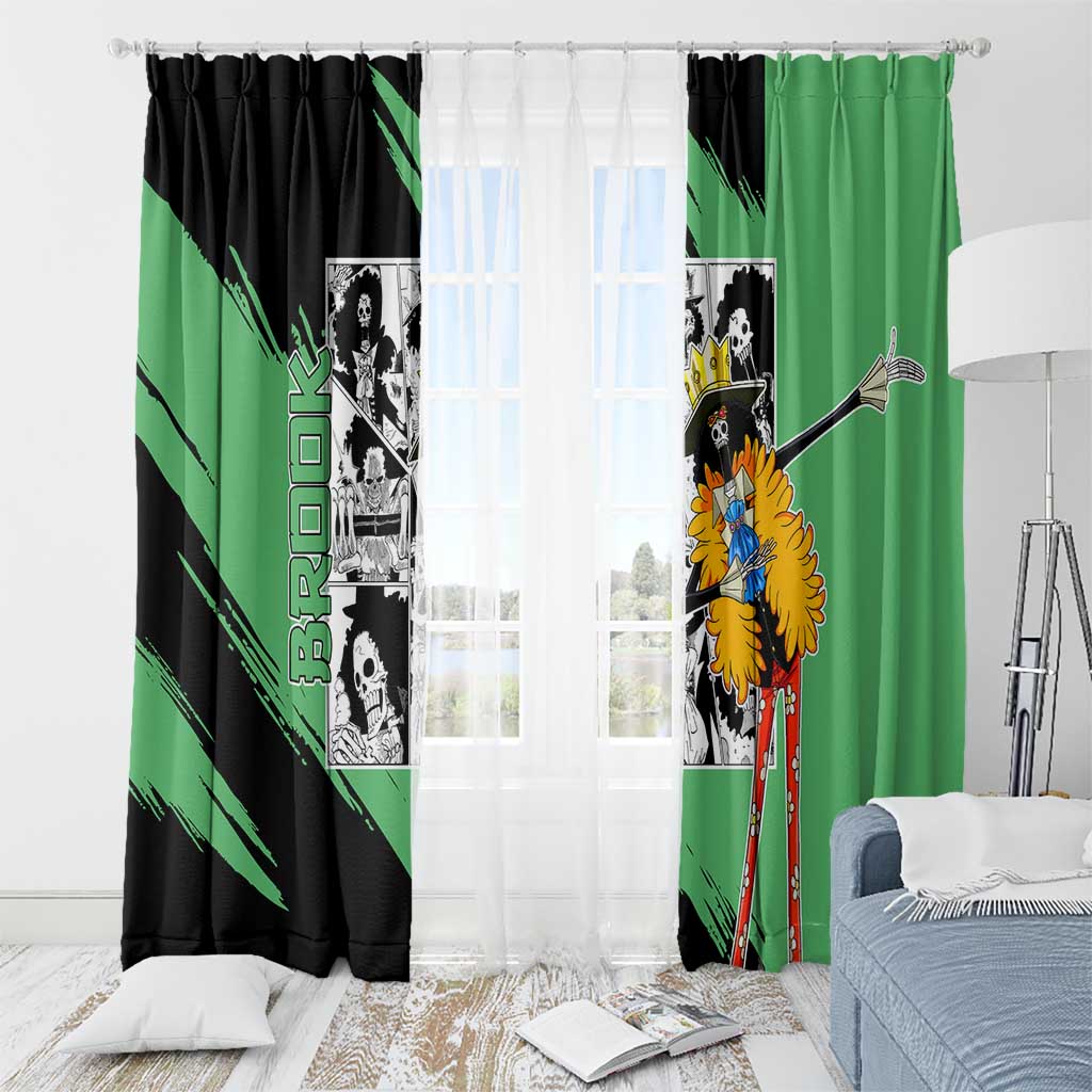 Brook - One Piece Window Curtain Anime Mix Manga Style
