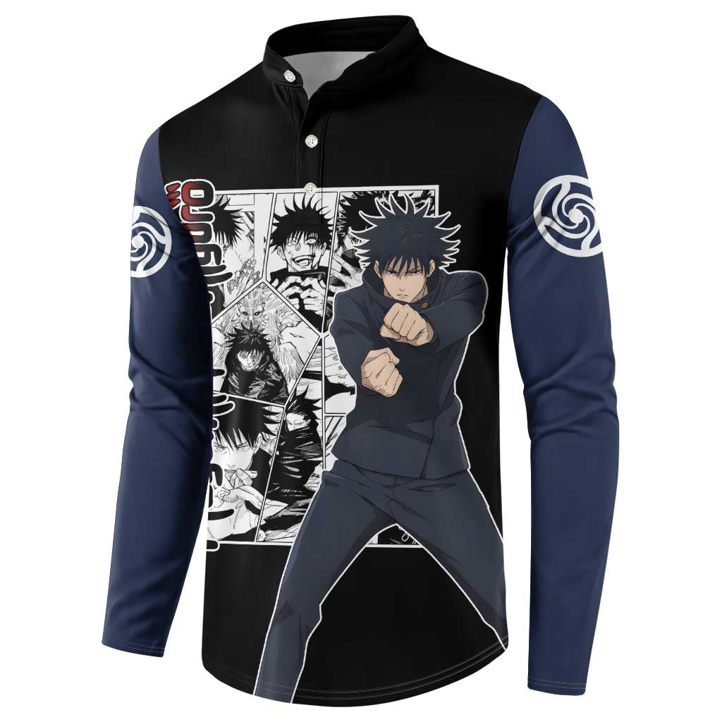 Megumi Fushiguro - Jujustu Kaisen Button Sweatshirt Anime Mix Manga Style