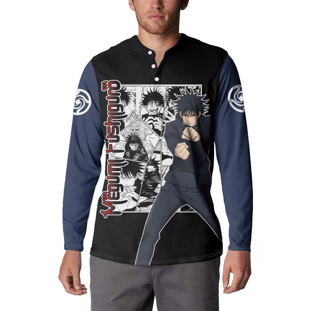 Megumi Fushiguro - Jujustu Kaisen Button Sweatshirt Anime Mix Manga Style