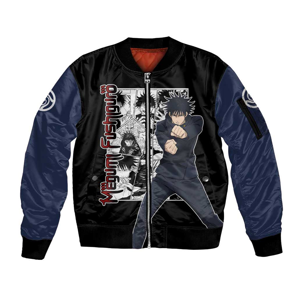 Megumi Fushiguro - Jujustu Kaisen Sleeve Zip Bomber Jacket Anime Mix Manga Style