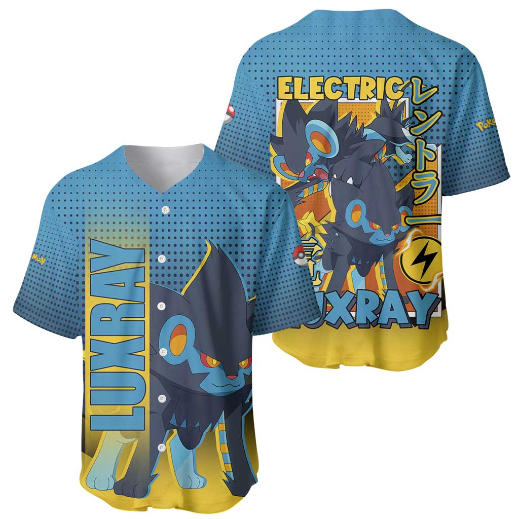 Luxray from Poké Baseball Jersey with Electric Type Power and Dynamic Pose Design - The Mazicc