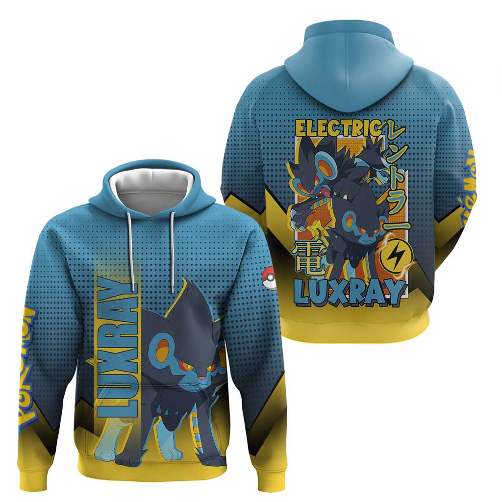 Luxray from Poké Hoodie with Electric Type Power and Dynamic Pose Design - The Mazicc