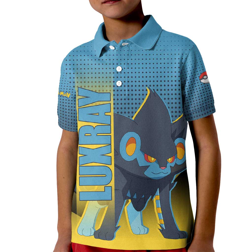 Luxray from Poké Kid Polo Shirt with Electric Type Power and Dynamic Pose Design - The Mazicc