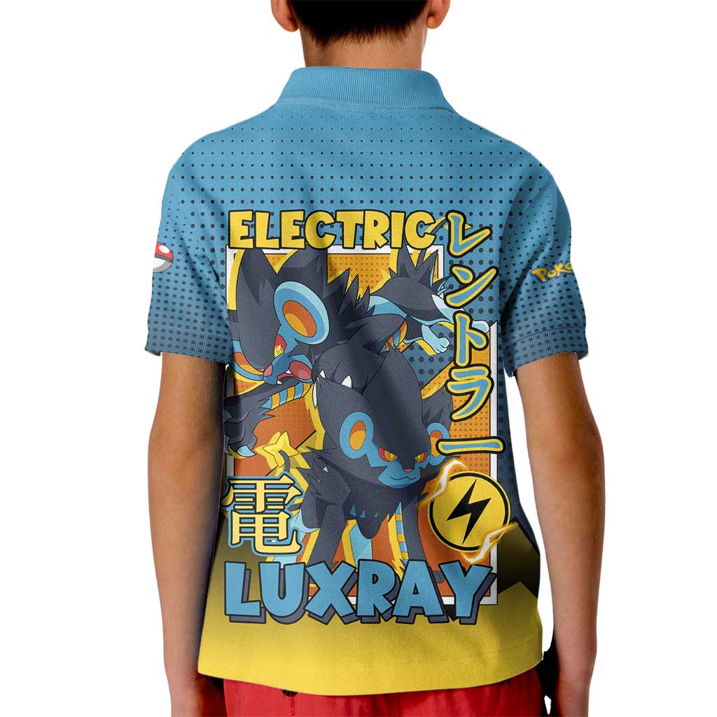 Luxray from Poké Kid Polo Shirt with Electric Type Power and Dynamic Pose Design - The Mazicc