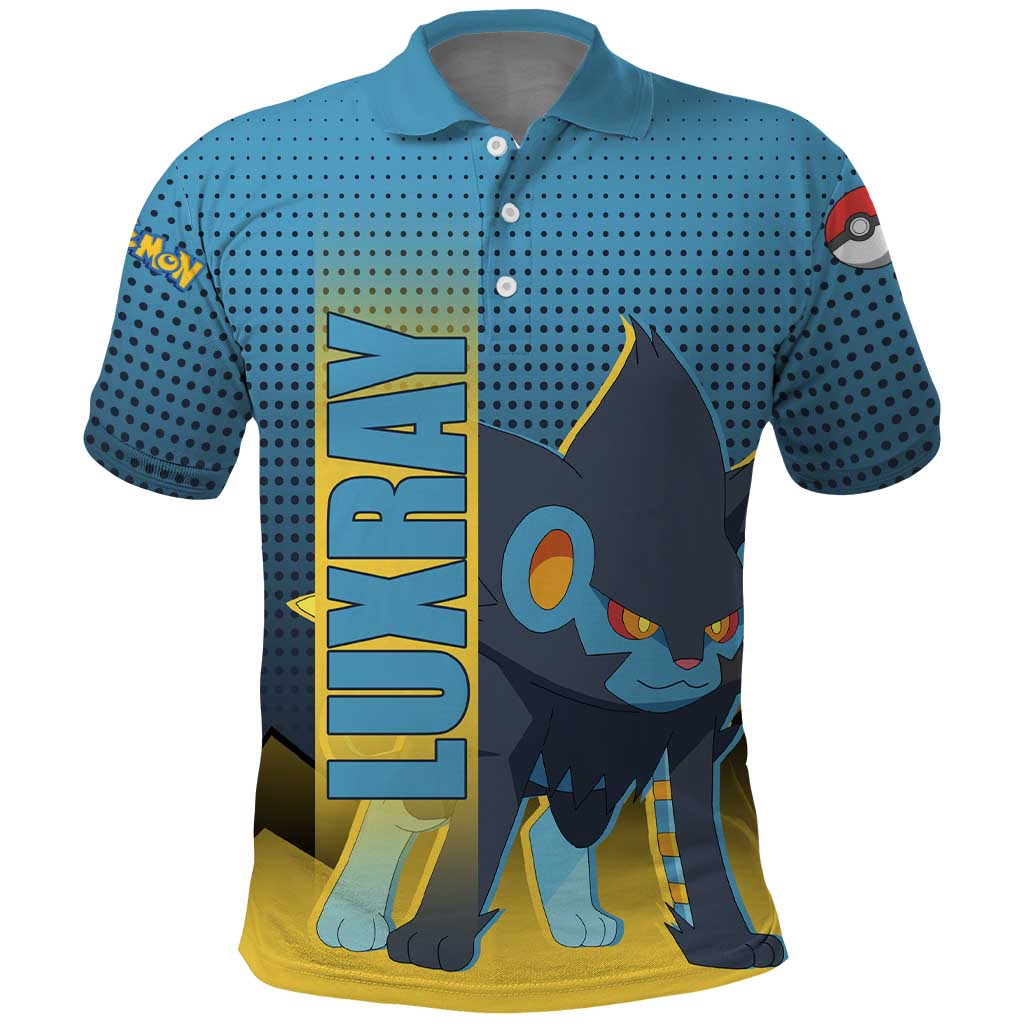 Luxray from Poké Polo Shirt with Electric Type Power and Dynamic Pose Design - The Mazicc