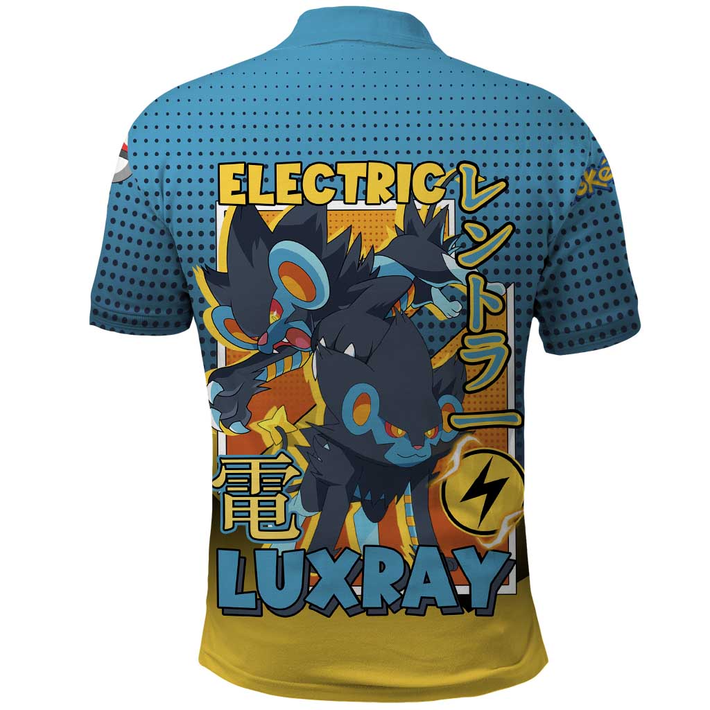 Luxray from Poké Polo Shirt with Electric Type Power and Dynamic Pose Design - The Mazicc