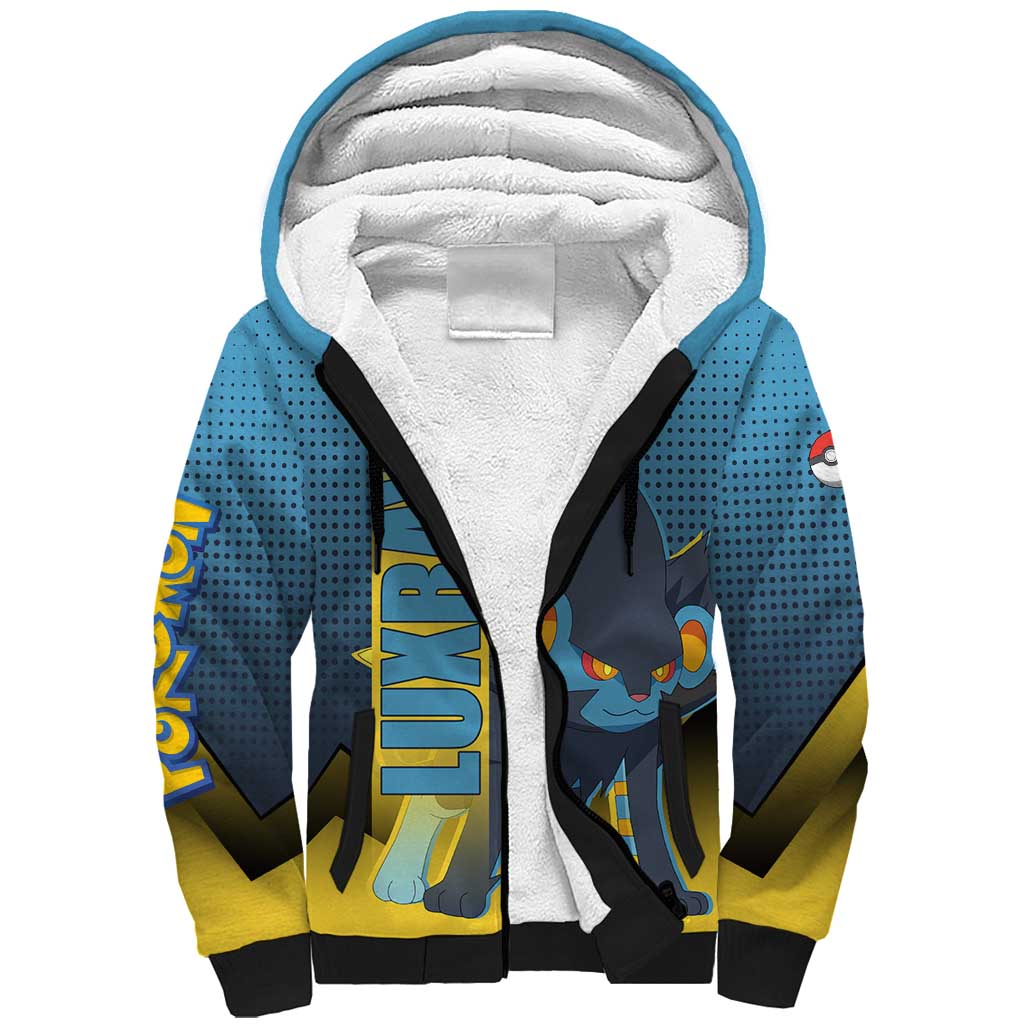 Luxray from Poké Sherpa Hoodie with Electric Type Power and Dynamic Pose Design - The Mazicc