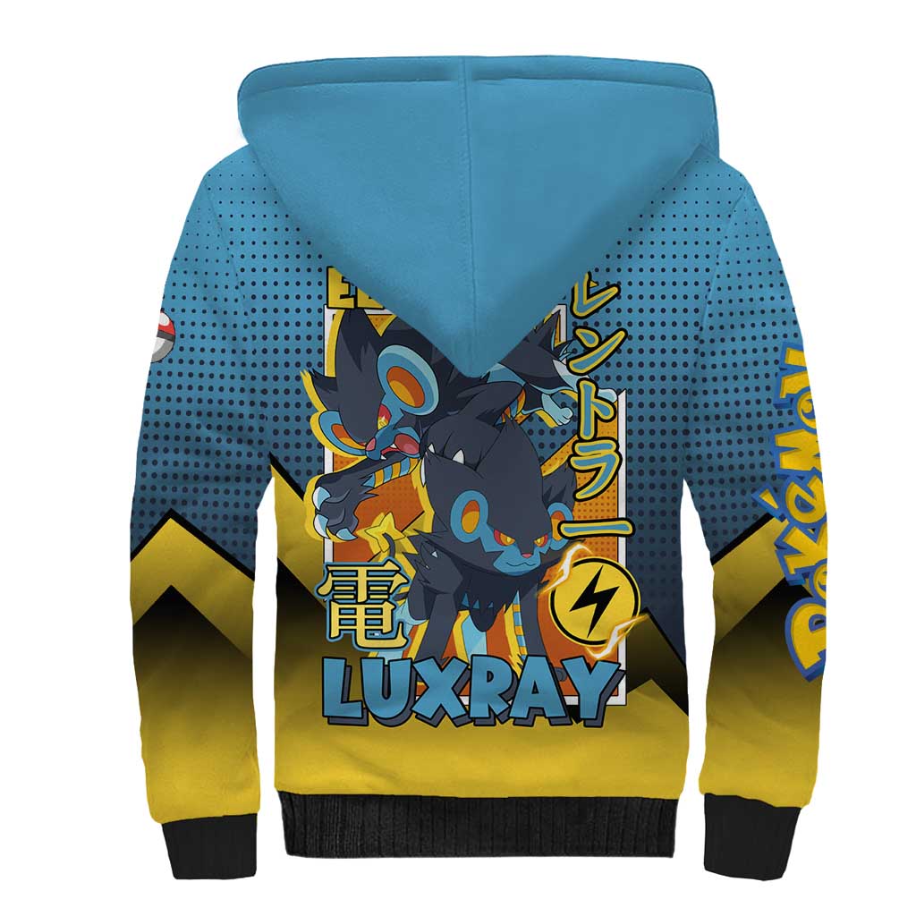 Luxray from Poké Sherpa Hoodie with Electric Type Power and Dynamic Pose Design - The Mazicc