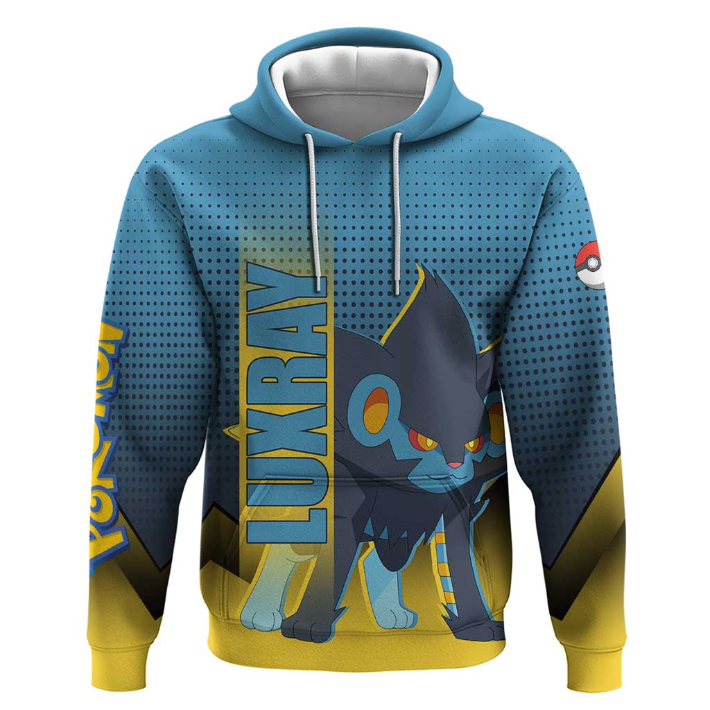 Luxray from Poké Zip Hoodie with Electric Type Power and Dynamic Pose Design - The Mazicc
