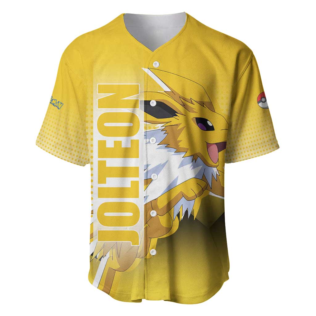 Jolteon from Poké Baseball Jersey with Electric Type Thunderbolt and Speed Design - The Mazicc