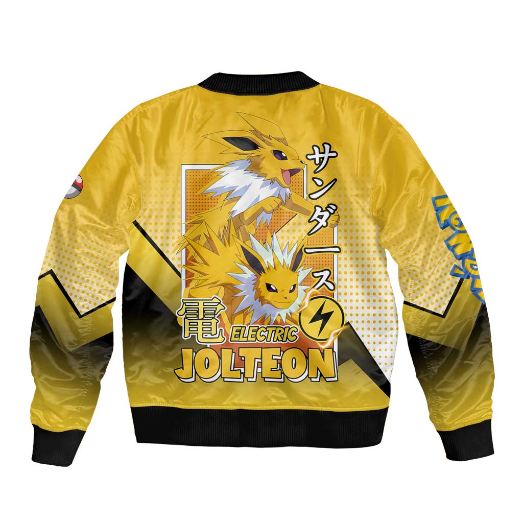 Jolteon from Poké Bomber Jacket with Electric Type Thunderbolt and Speed Design - The Mazicc