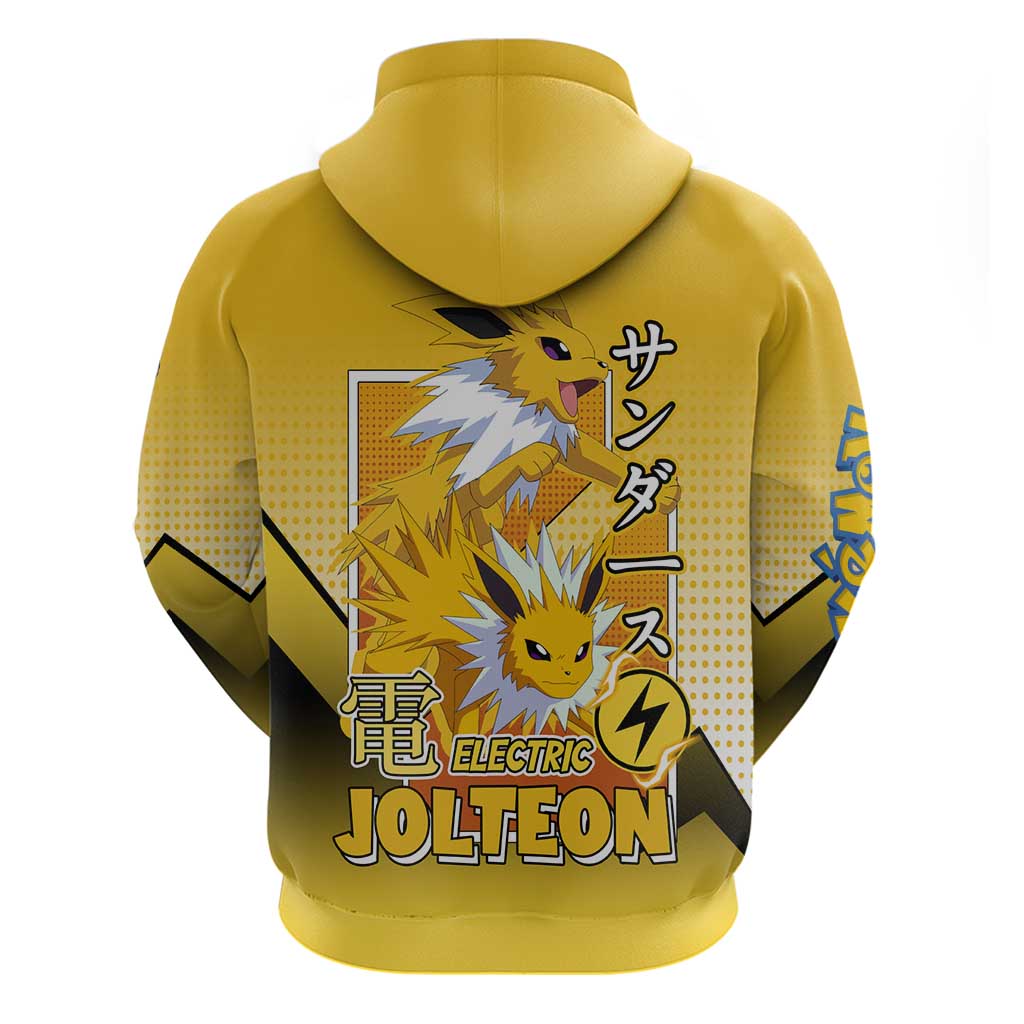 Jolteon from Poké Hoodie with Electric Type Thunderbolt and Speed Design - The Mazicc