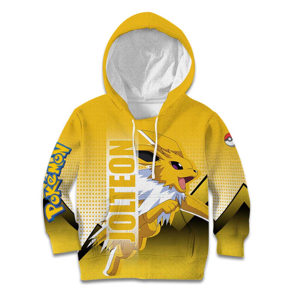 Jolteon from Poké Kid Hoodie with Electric Type Thunderbolt and Speed Design - The Mazicc