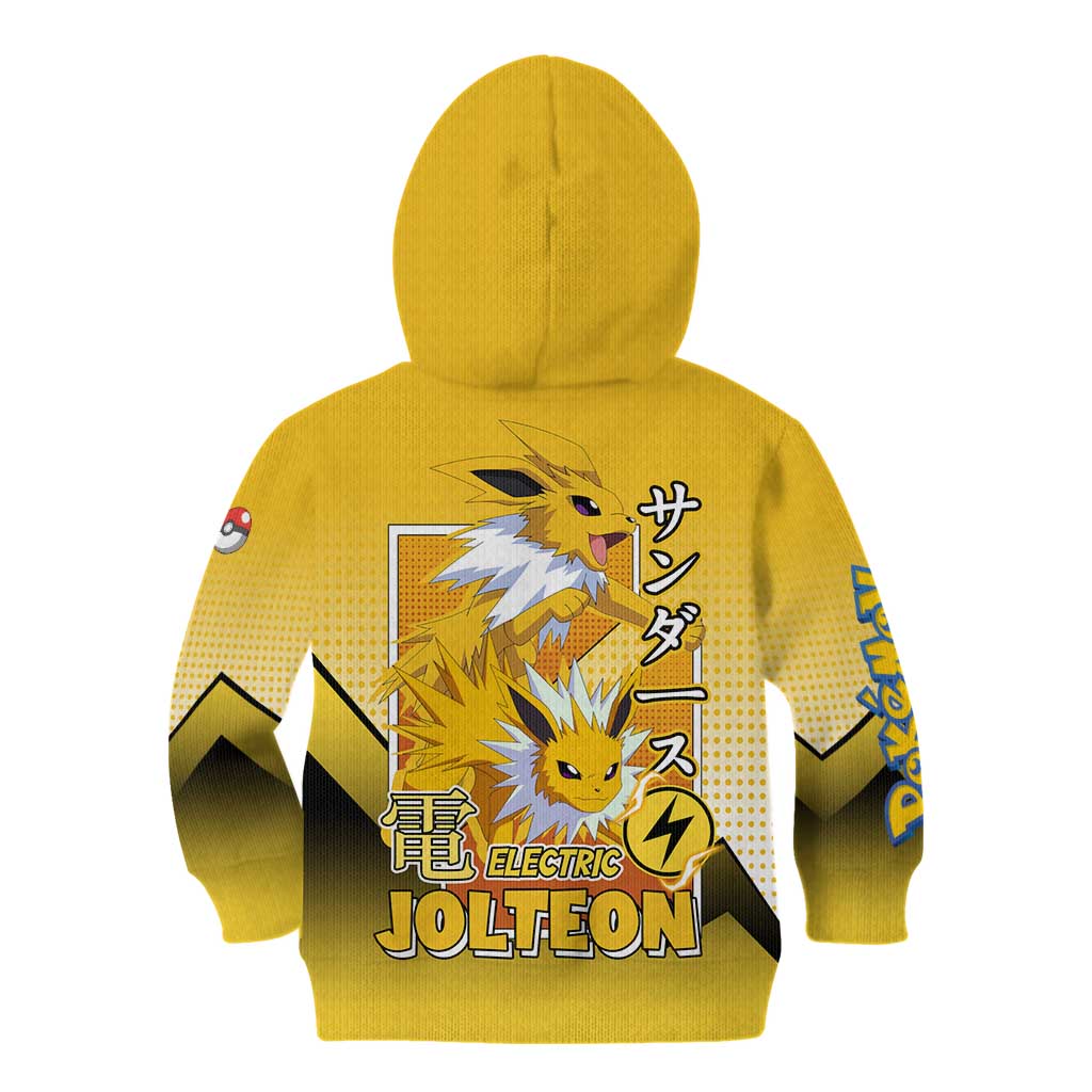 Jolteon from Poké Kid Hoodie with Electric Type Thunderbolt and Speed Design - The Mazicc
