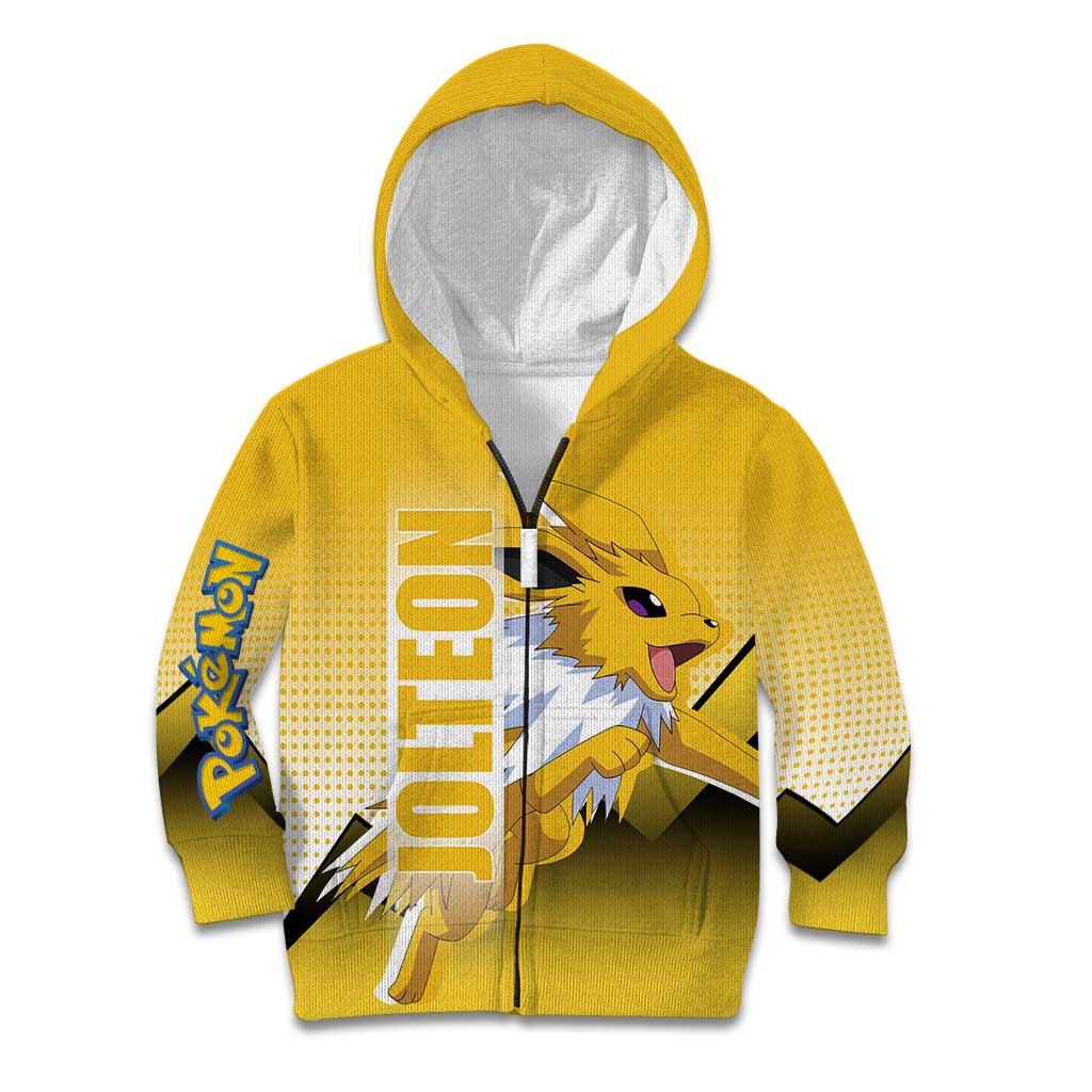 Jolteon from Poké Kid Hoodie with Electric Type Thunderbolt and Speed Design - The Mazicc