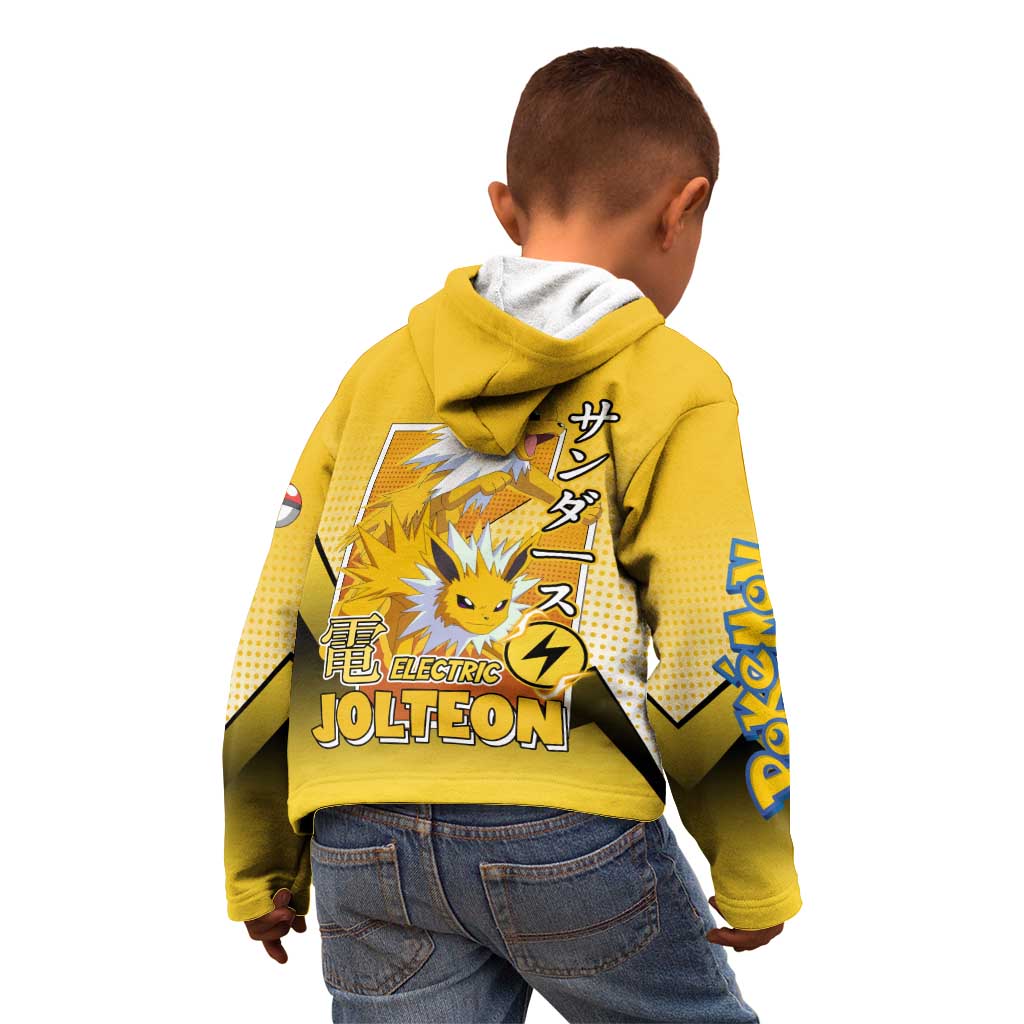 Jolteon from Poké Kid Hoodie with Electric Type Thunderbolt and Speed Design - The Mazicc