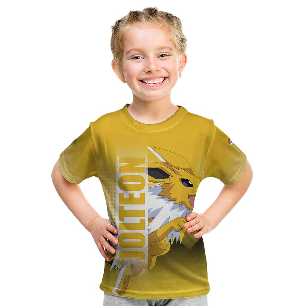 Jolteon from Poké Kid T Shirt with Electric Type Thunderbolt and Speed Design - The Mazicc