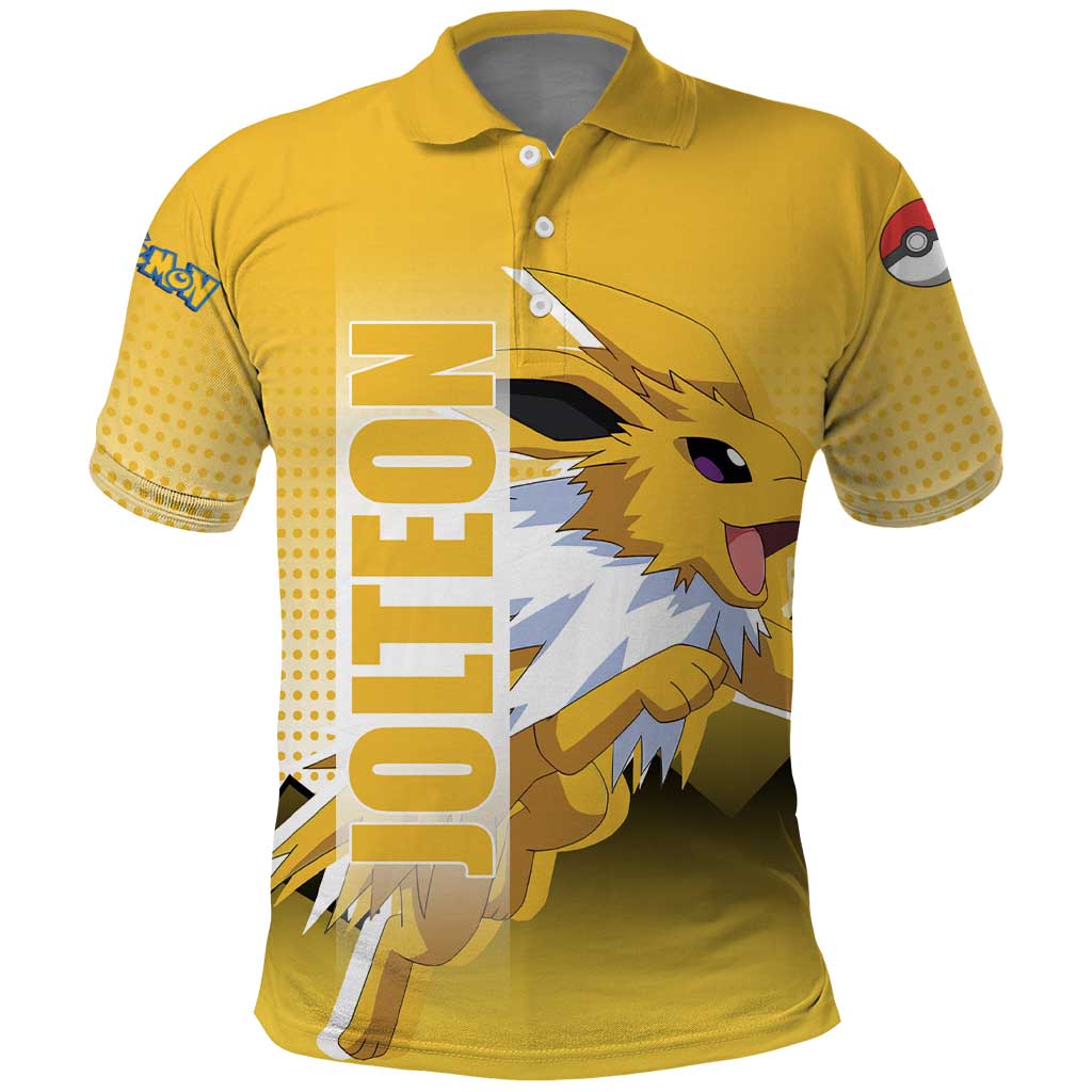 Jolteon from Poké Polo Shirt with Electric Type Thunderbolt and Speed Design - The Mazicc