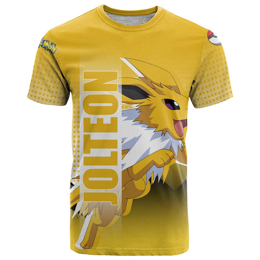 Jolteon from Poké T Shirt with Electric Type Thunderbolt and Speed Design - The Mazicc