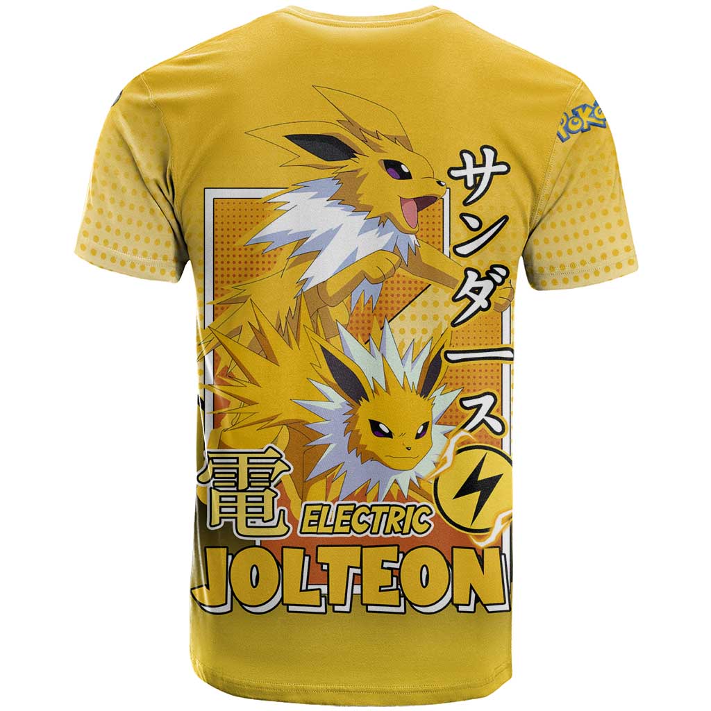 Jolteon from Poké T Shirt with Electric Type Thunderbolt and Speed Design - The Mazicc