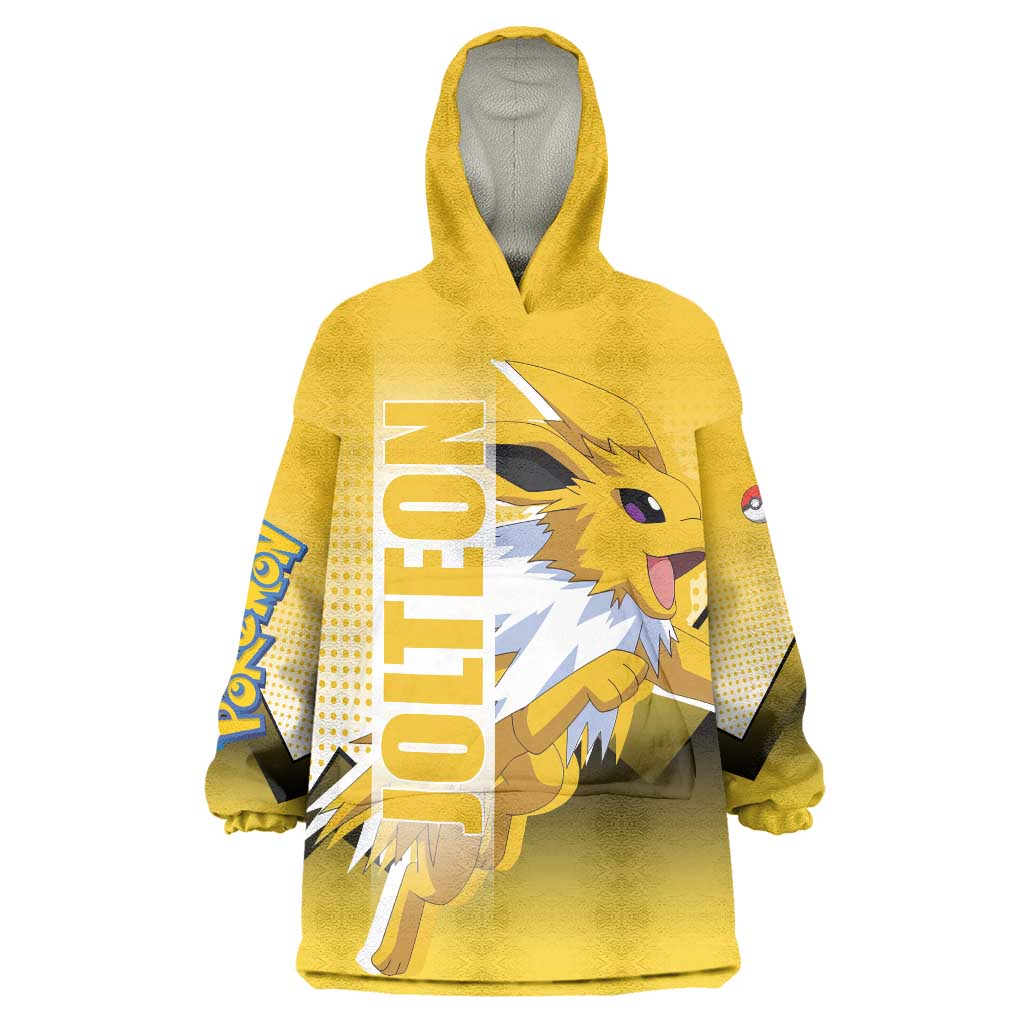 Jolteon from Poké Wearable Blanket Hoodie with Electric Type Thunderbolt and Speed Design - The Mazicc