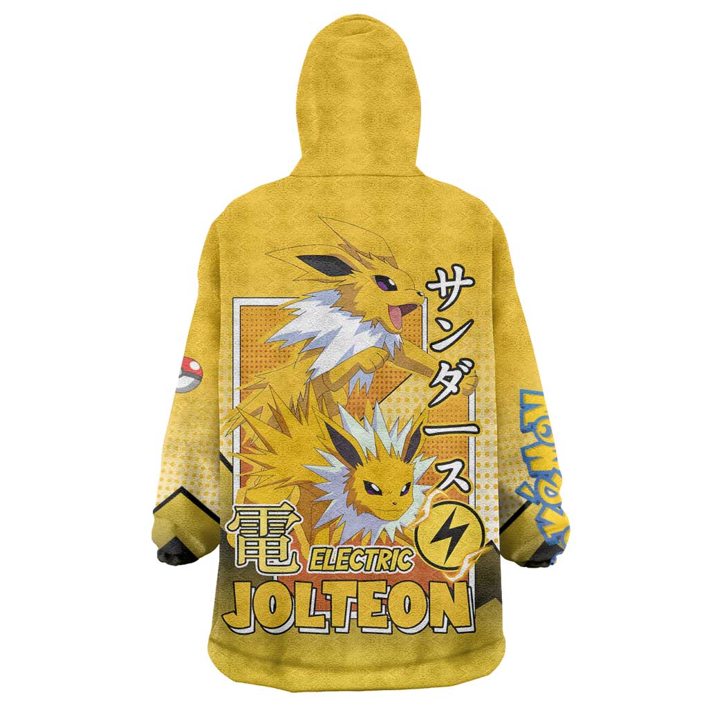 Jolteon from Poké Wearable Blanket Hoodie with Electric Type Thunderbolt and Speed Design - The Mazicc