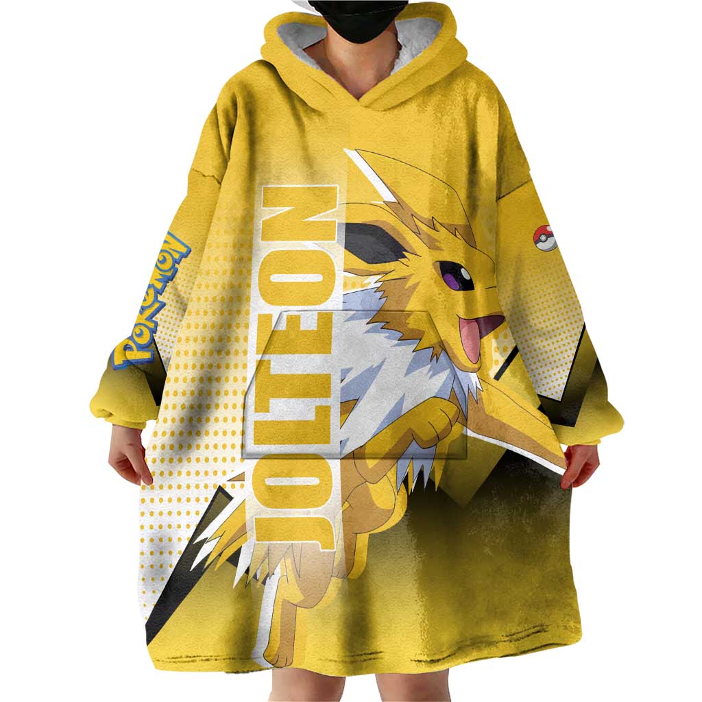 Jolteon from Poké Wearable Blanket Hoodie with Electric Type Thunderbolt and Speed Design - The Mazicc
