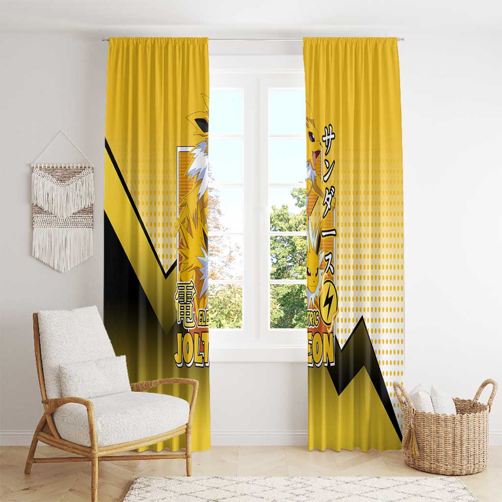 Jolteon from Poké Window Curtain with Electric Type Thunderbolt and Speed Design - The Mazicc
