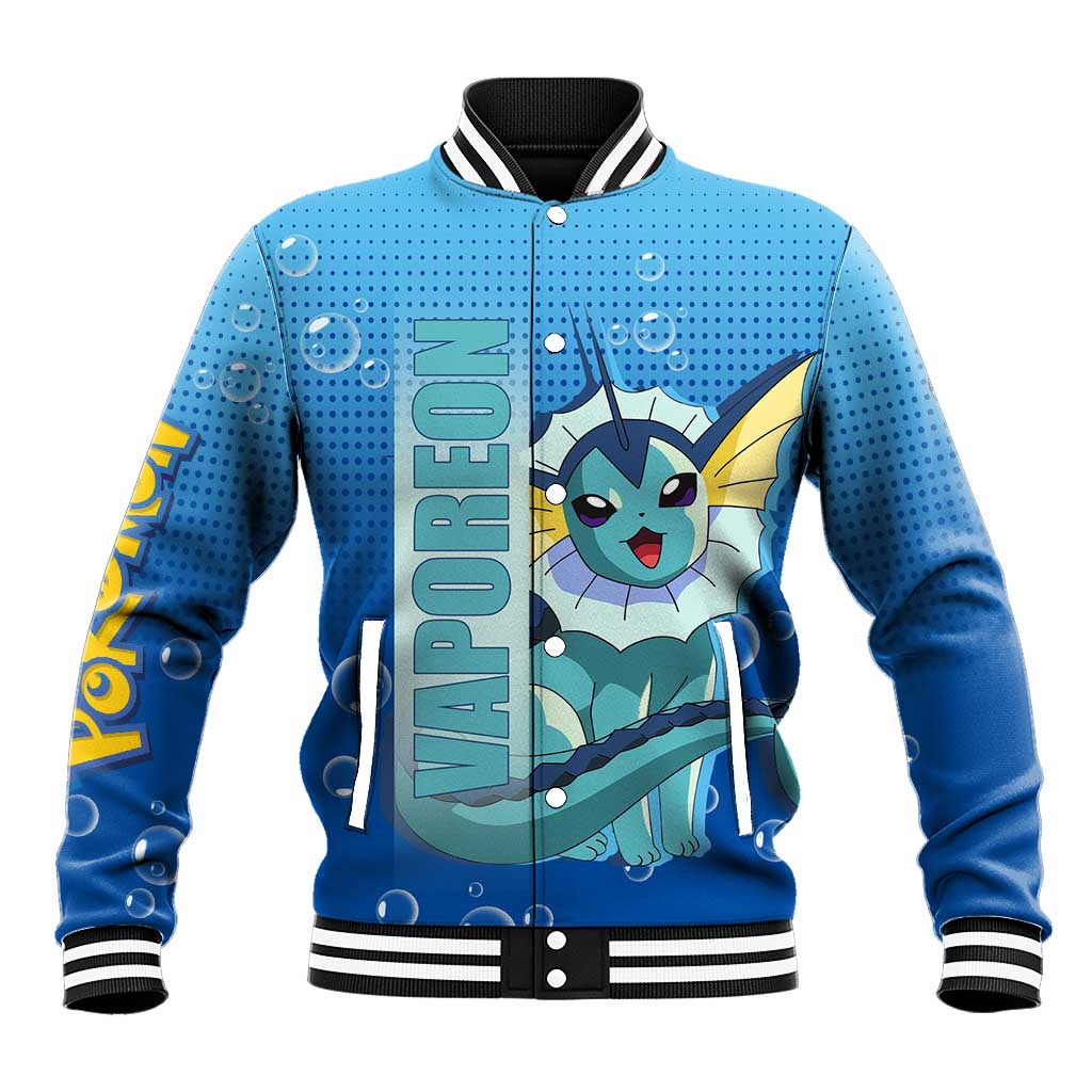 Vaporeon from Poké Baseball Jacket with Water Type Ability and Swimming Pose Design - The Mazicc