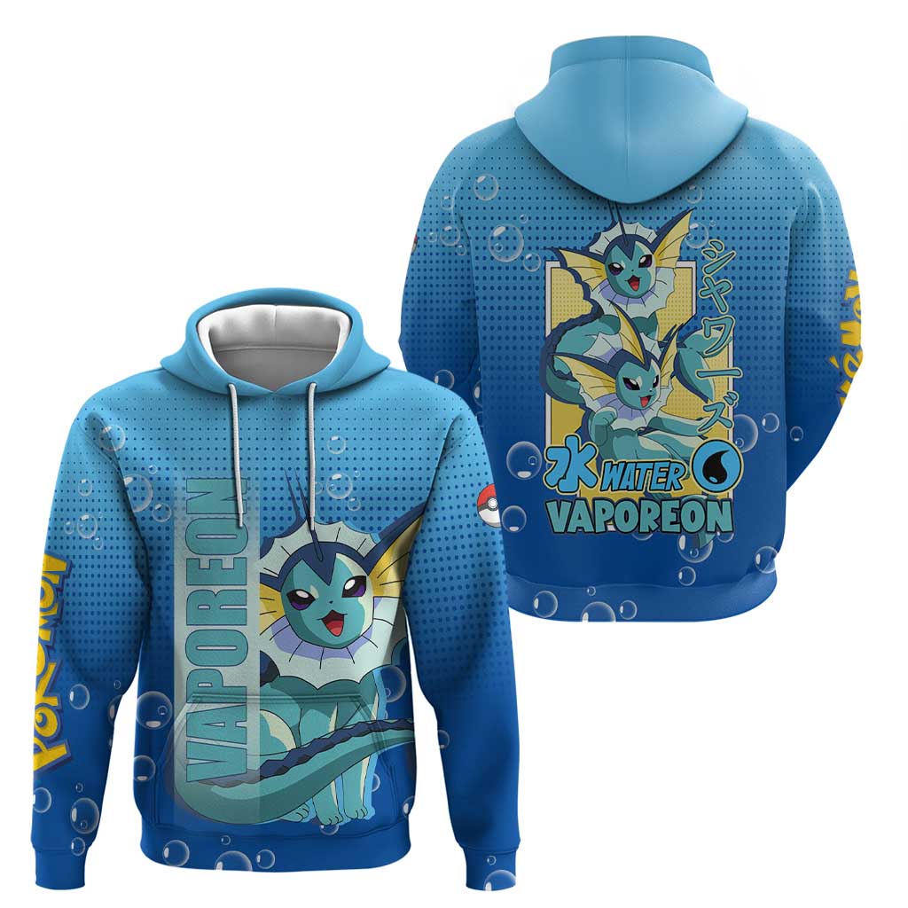 Vaporeon from Poké Hoodie with Water Type Ability and Swimming Pose Design - The Mazicc