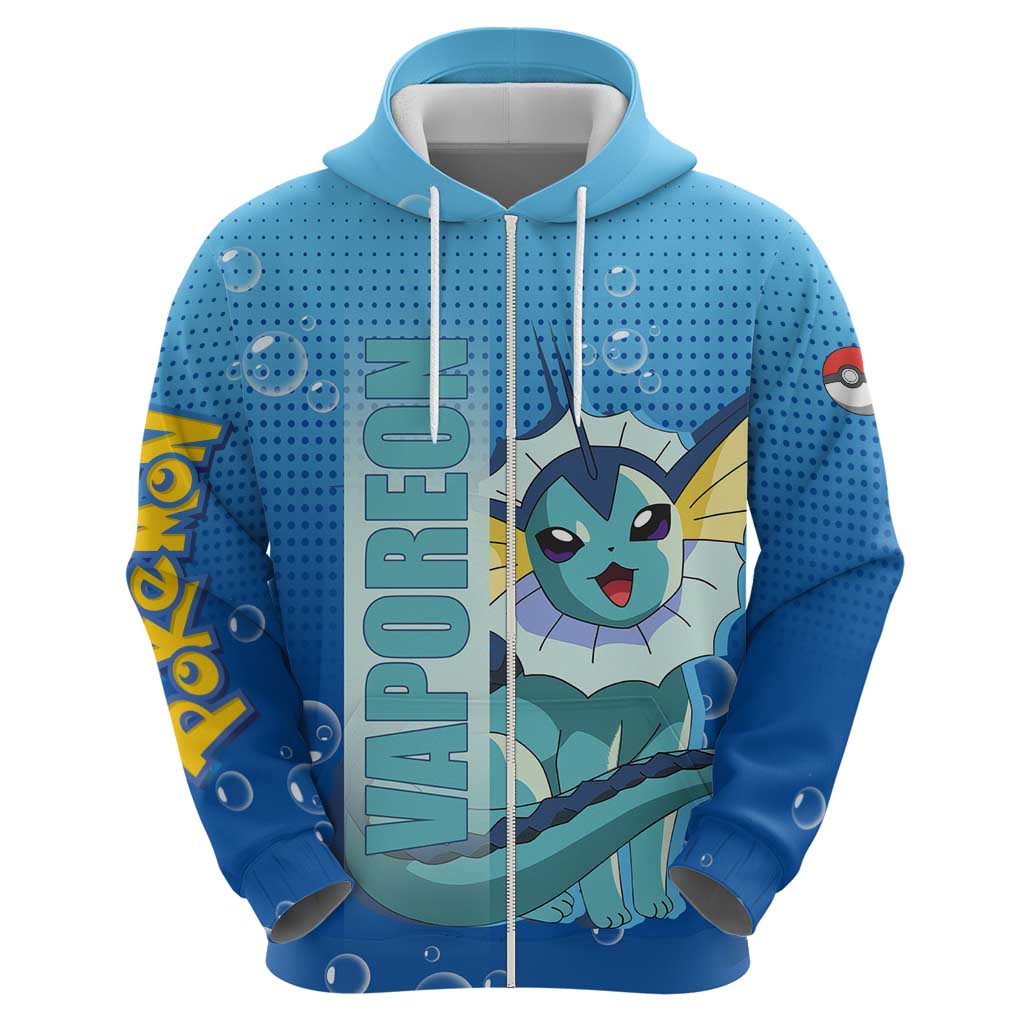 Vaporeon from Poké Hoodie with Water Type Ability and Swimming Pose Design - The Mazicc