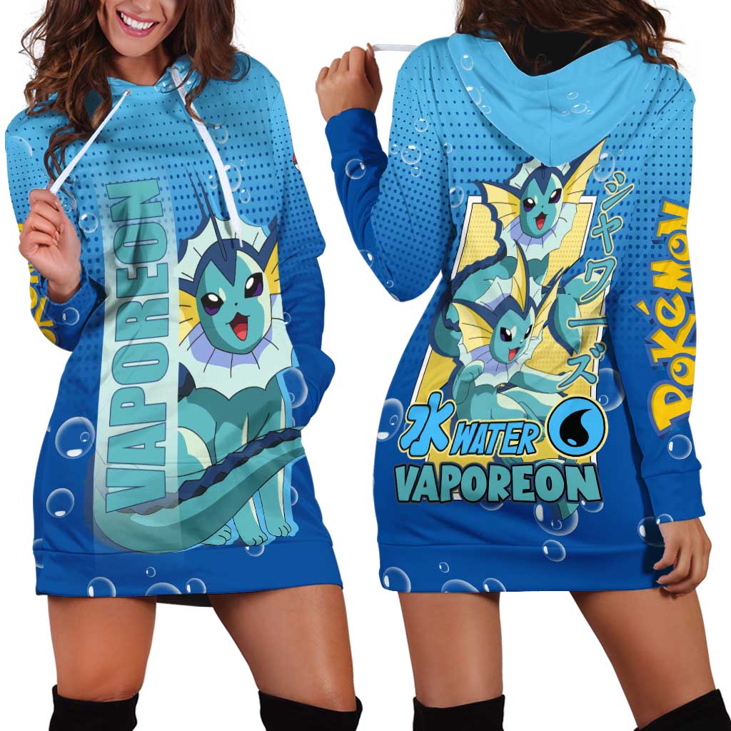 Vaporeon from Poké Hoodie Dress with Water Type Ability and Swimming Pose Design - The Mazicc