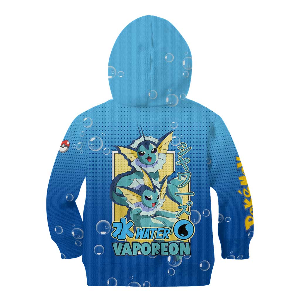 Vaporeon from Poké Kid Hoodie with Water Type Ability and Swimming Pose Design - The Mazicc